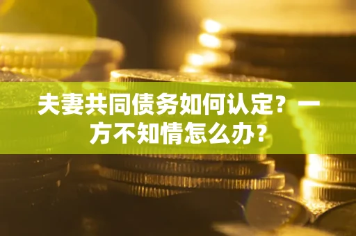 武汉夫妻共同债务如何认定？一方不知情怎么办？