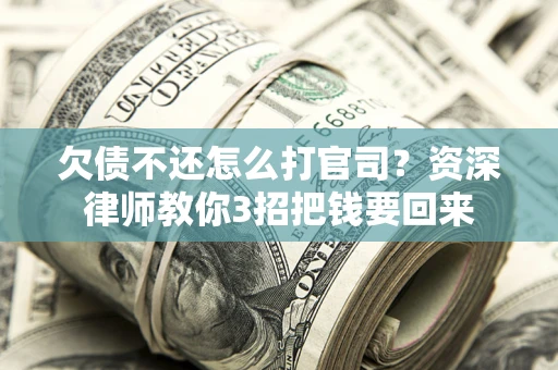 武汉欠债不还怎么打官司？资深律师教你3招把钱要回来