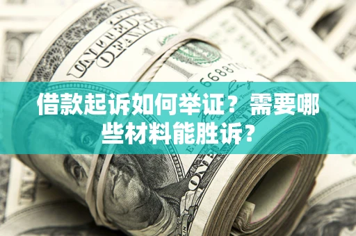 武汉借款起诉如何举证？需要哪些材料能胜诉？